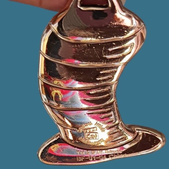 Lot of 2 dr.seuss cat in the hat silver & gold plated christmas ornaments - Picture 2 of 6